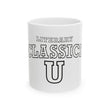 Literary Classic U - Ceramic Mug - Black and White - Bookish Nostalgia 