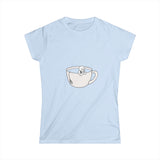 Hot Tub of Tea - Women's Softstyle Tee - Light Blue - Bookish Nostalgia