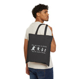 Literary Tote Bag: On my way to drink tea & read a book