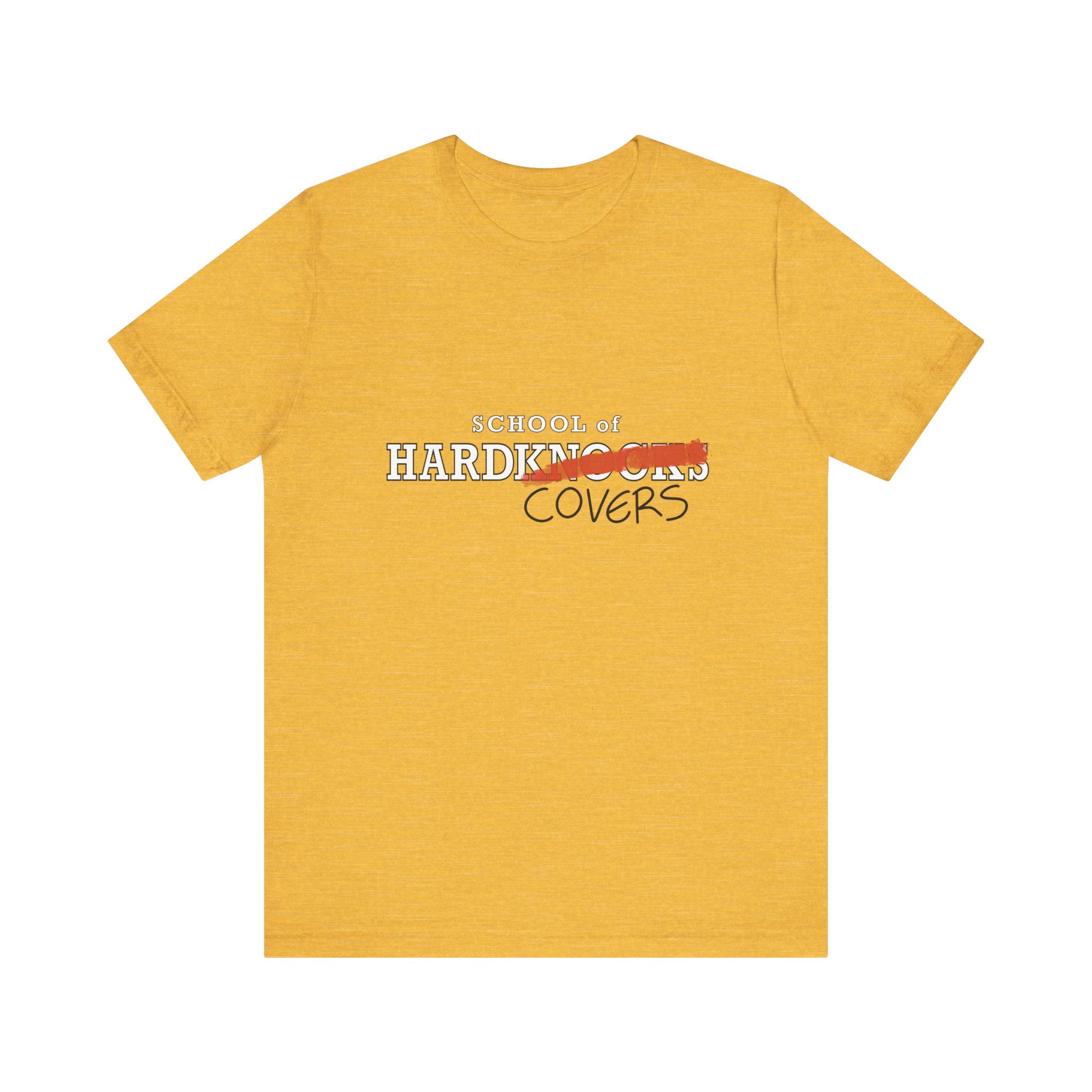 School of HardCovers | Unisex Tee | Heather Yellow Gold | Bookish Nostalgia 
