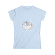 Hot Tub of Coffee Design - Women's Softstyle Tee - Light Blue - Bookish Nostalgia