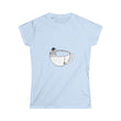 Hot Tub of Tea & Books - Women's Softstyle Tee - Light Blue - Bookish Nostalgia