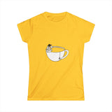 Hot Tub of Tea & Books - Women's Softstyle Tee - Daisy - Bookish Nostalgia