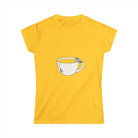 Hot Tub of Tea & Sun - Women's Softstyle Tee - Daisy - Bookish Nostalgia