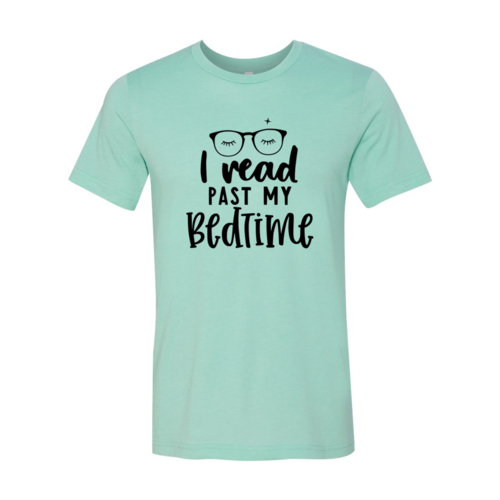 I Read Past My Bedtime Design | T-Shirt | Heather Mint | Bookish Nostalgia 