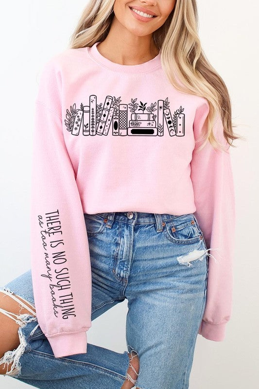 Celestial Floral Books Graphic Sweatshirt | Light Pink | Bookish Nostalgia