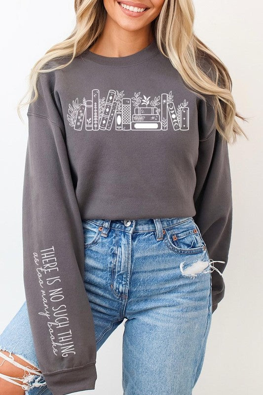 Celestial Floral Books Graphic Sweatshirt | CHARCOAL | Bookish Nostalgia