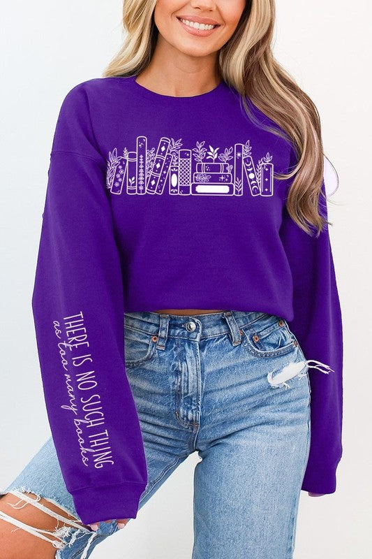 Celestial Floral Books Graphic Sweatshirt | Purple | Bookish Nostalgia