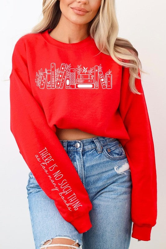 Celestial Floral Books Graphic Sweatshirt | Red | Bookish Nostalgia