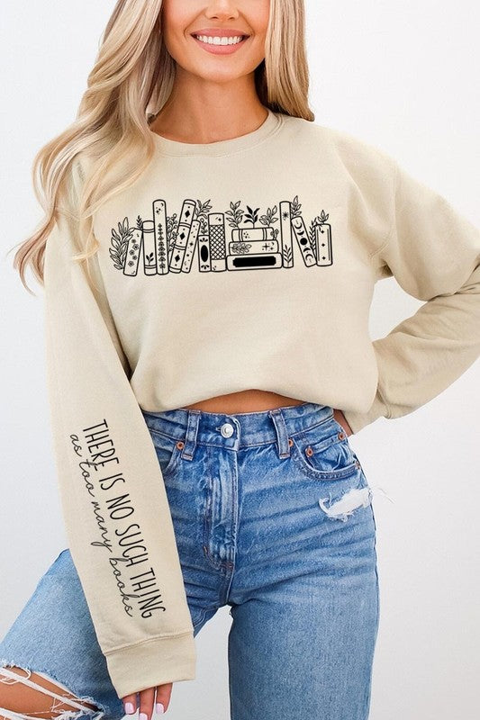 Celestial Floral Books Graphic Sweatshirt | Sand | Bookish Nostalgia