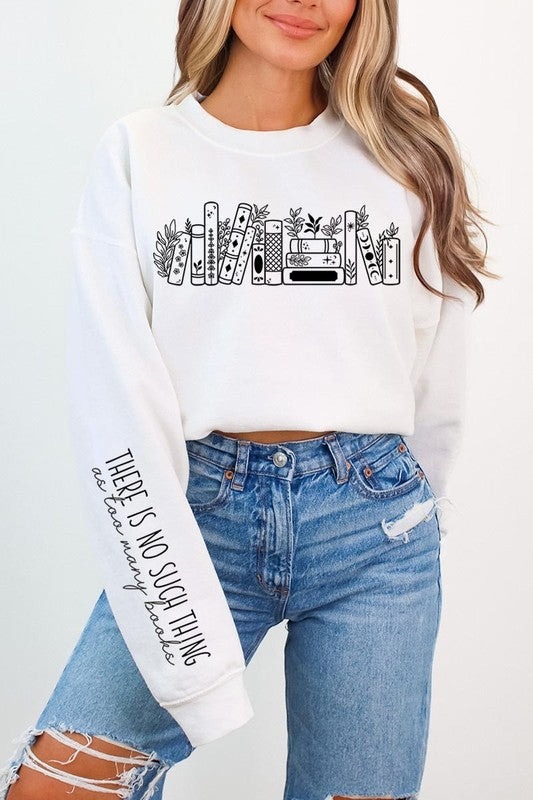 Celestial Floral Books Graphic Sweatshirt | White | Bookish Nostalgia