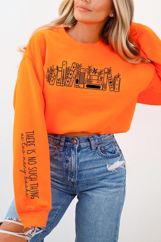 Celestial Floral Books Graphic Sweatshirt | ORANGE | Bookish Nostalgia