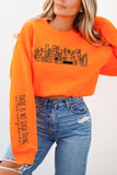 Celestial Floral Books Graphic Sweatshirt | ORANGE | Bookish Nostalgia