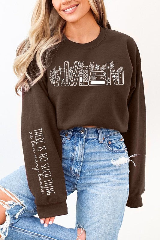 Celestial Floral Books Graphic Sweatshirt | DARK CHOCOLATE | Bookish Nostalgia