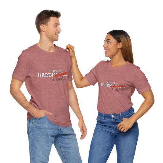 School of HardCovers | Unisex Tee | Example of the shirt | Bookish Nostalgia 