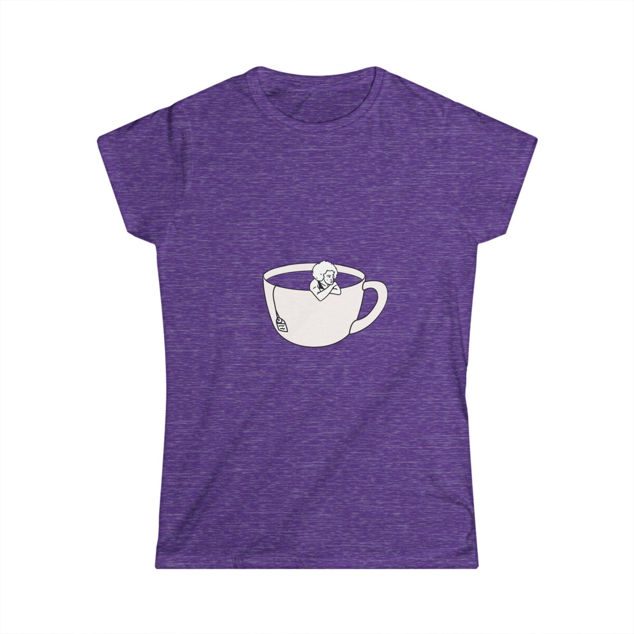 Hot Tub of Tea - Women's Softstyle Tee - Heather Purple - Bookish Nostalgia