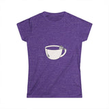 Hot Tub of Tea & Sun - Women's Softstyle Tee - Heather Purple - Bookish Nostalgia