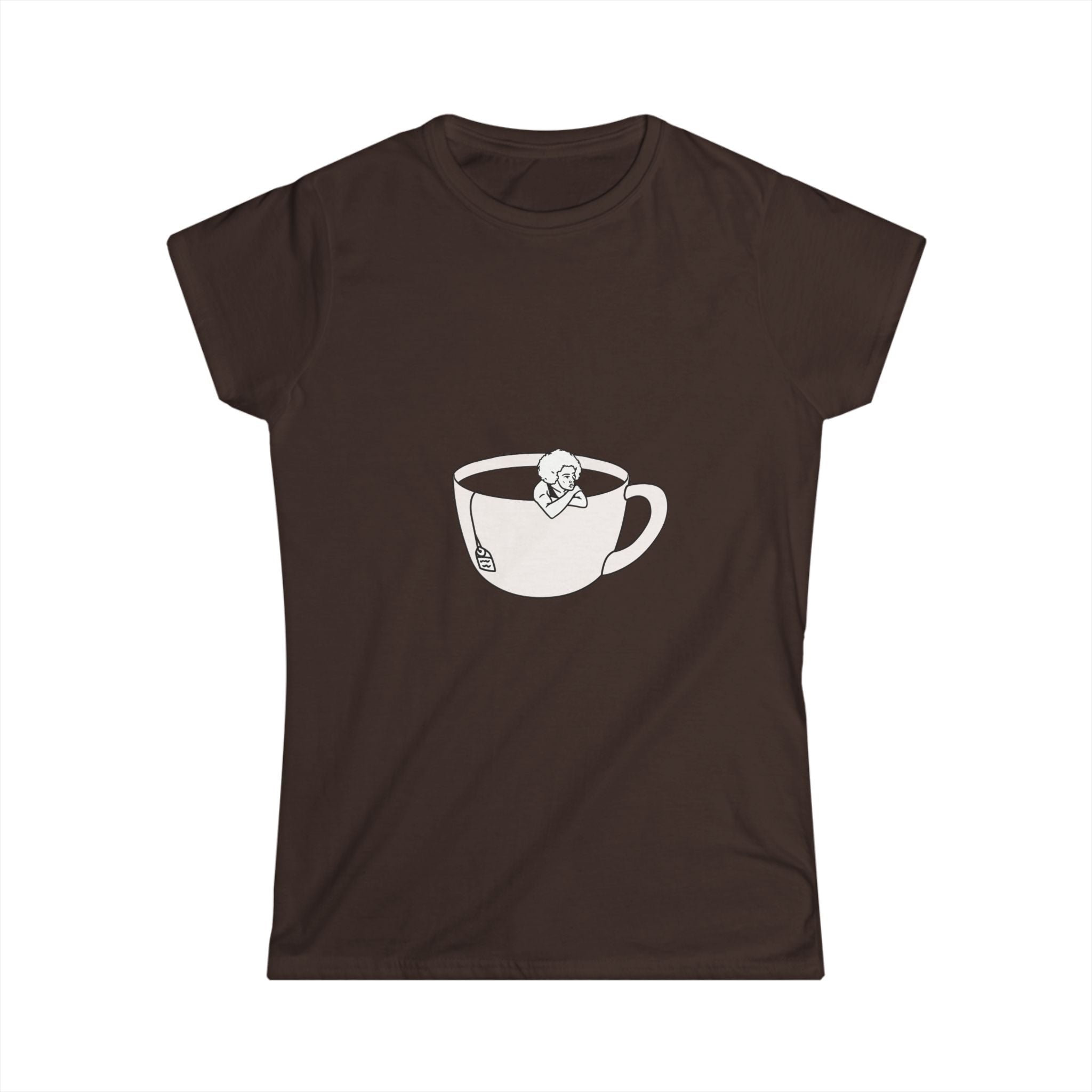 Hot Tub of Tea - Women's Softstyle Tee - Dark Chocolate - Bookish Nostalgia