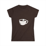Hot Tub of Tea - Women's Softstyle Tee - Dark Chocolate - Bookish Nostalgia