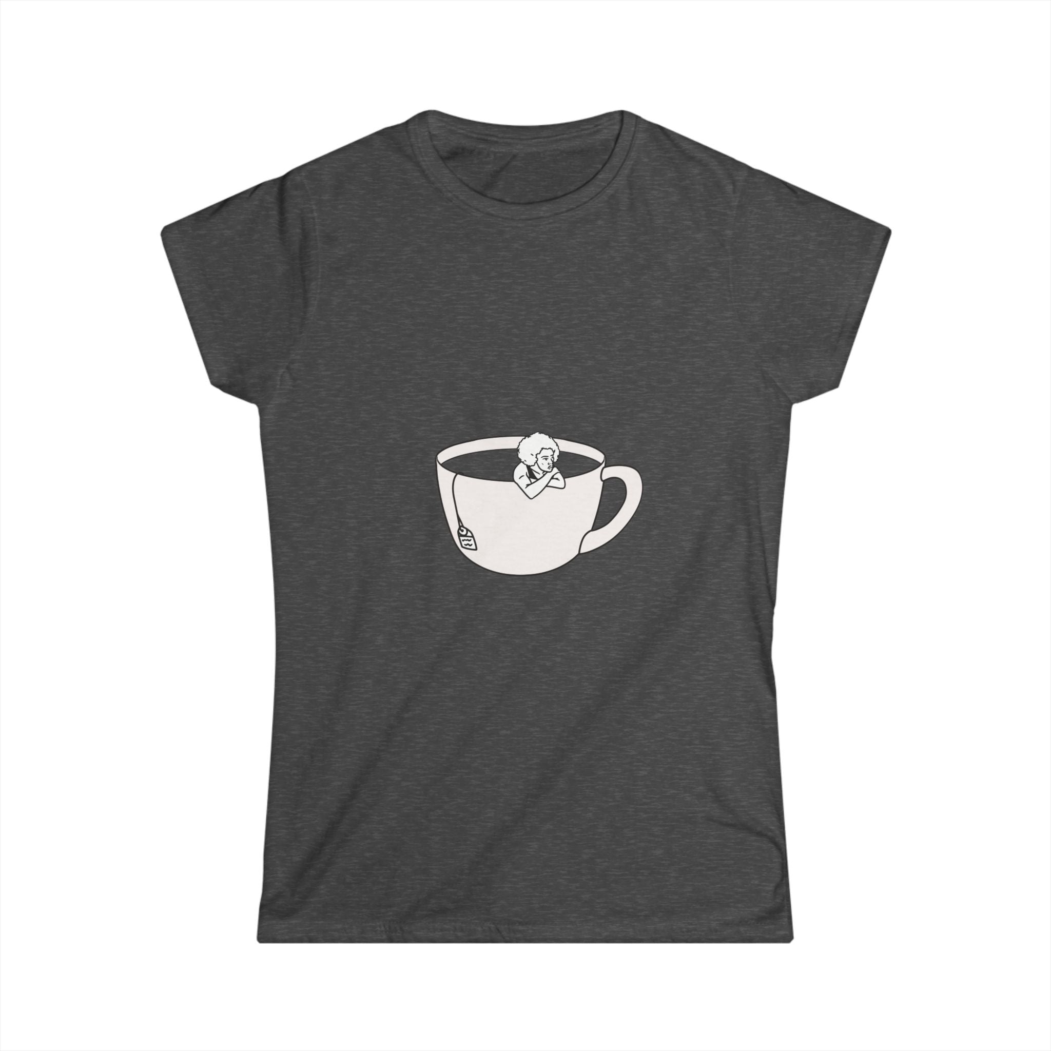 Hot Tub of Tea - Women's Softstyle Tee - Dark Heather - Bookish Nostalgia