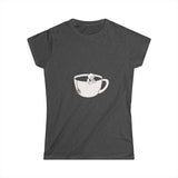 Hot Tub of Tea - Women's Softstyle Tee - Dark Heather - Bookish Nostalgia