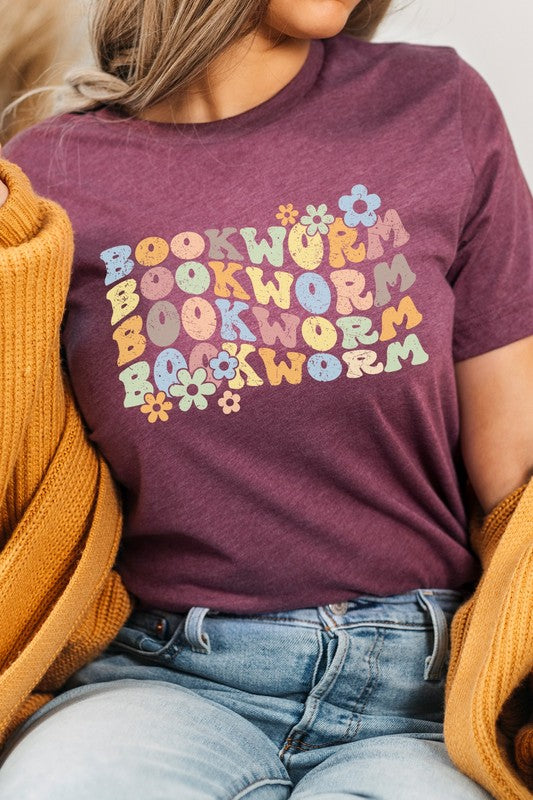 Book Worm Reading Floral Graphic Tee | Heather Plum | Bookish Nostalgia