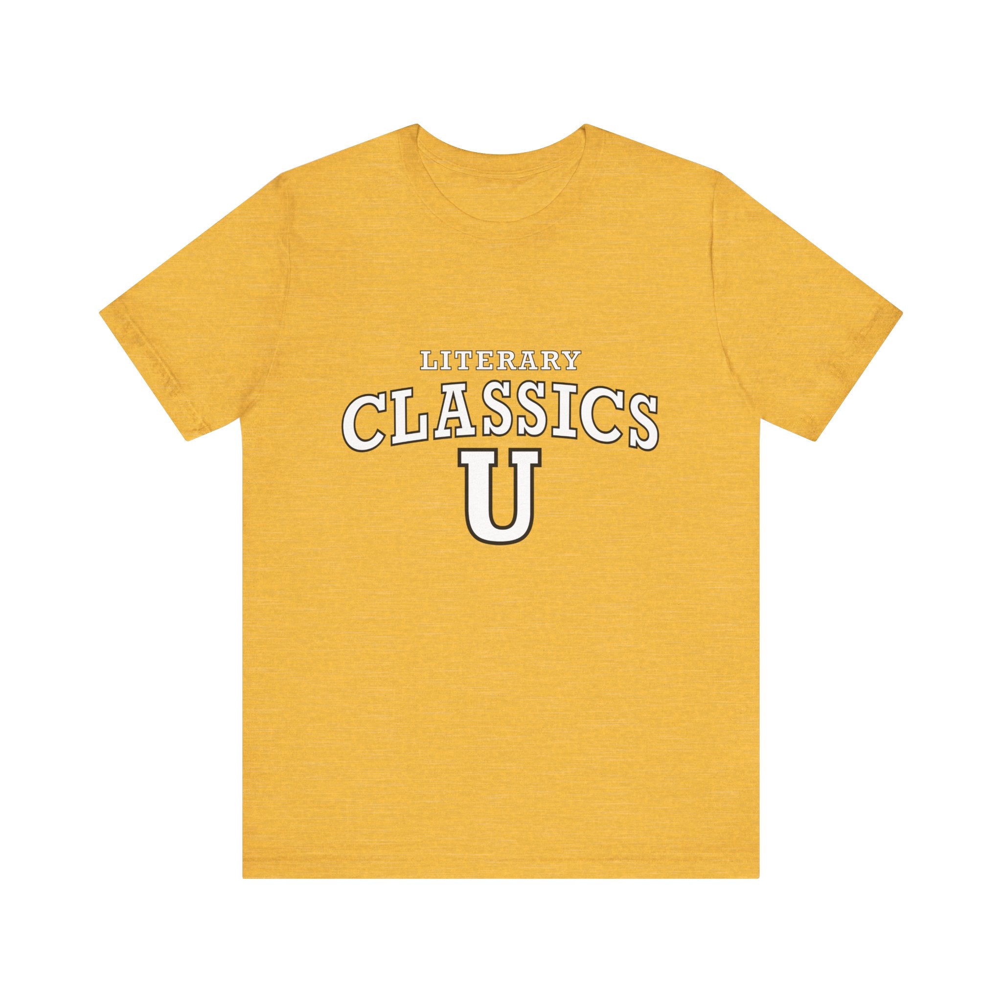Literary Classics U - Unisex T-Shirt - Heather Yellow Gold - Bookish Nostalgia 