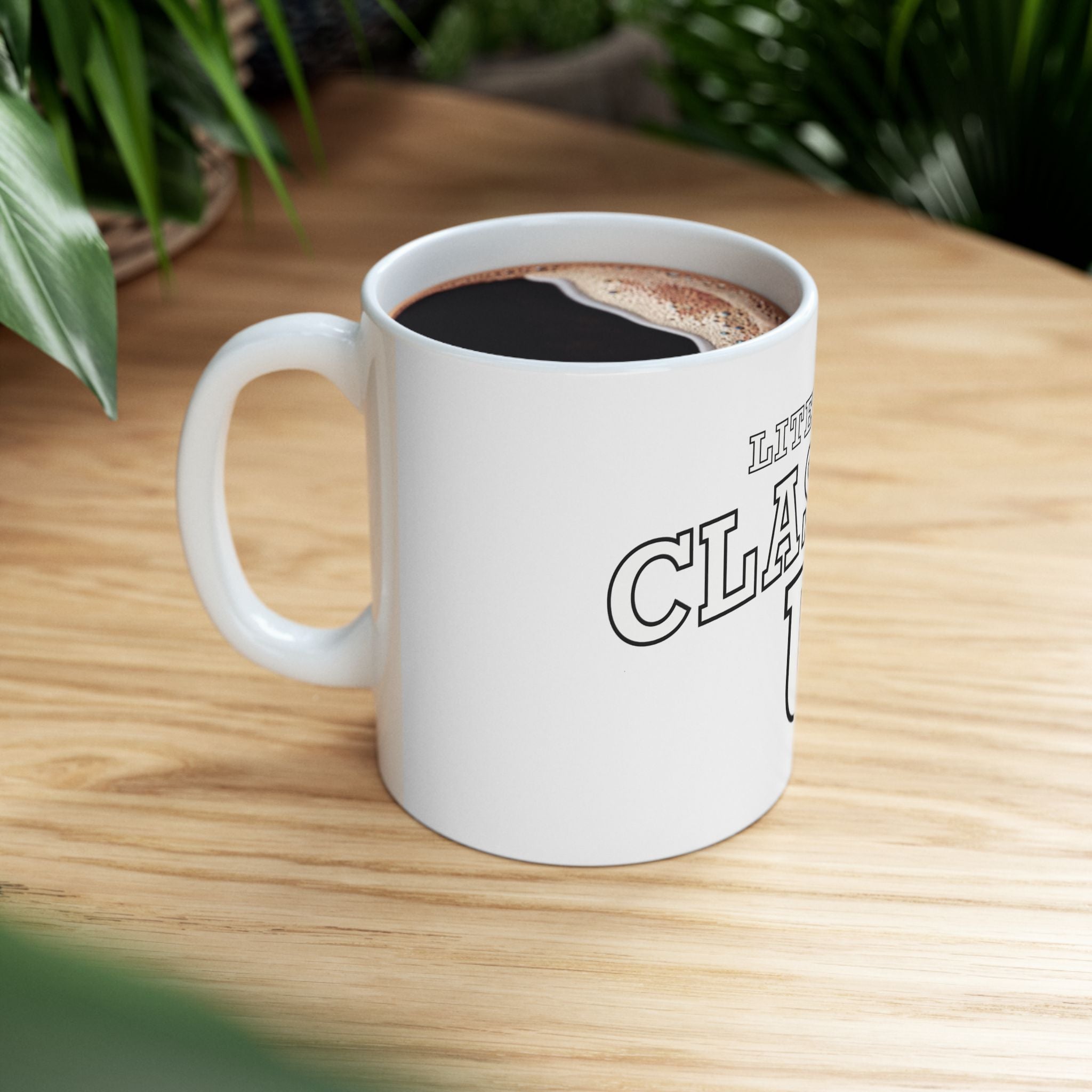 Literary Classic U - Ceramic Mug - Black and White - Bookish Nostalgia 