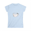 Hot Tub of Tea & Sun - Women's Softstyle Tee - Light Blue - Bookish Nostalgia