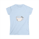 Hot Tub of Tea & Sun - Women's Softstyle Tee - Light Blue - Bookish Nostalgia