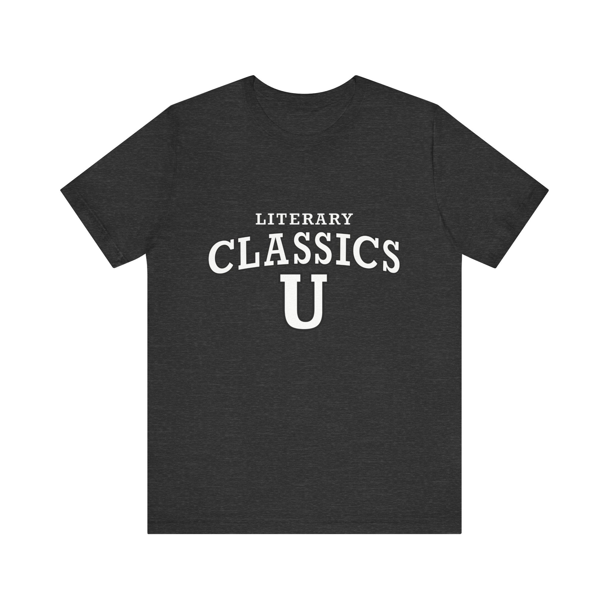 Literary Classics U - Unisex T-Shirt - Dark Grey Heather - Bookish Nostalgia 