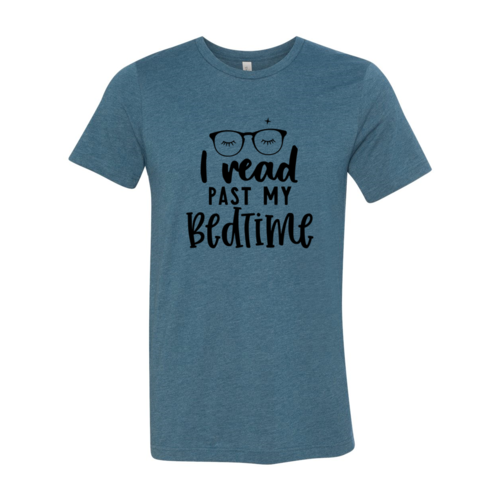 I Read Past My Bedtime Design | T-Shirt | Heather Deep Teal | Bookish Nostalgia 