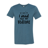I Read Past My Bedtime Design | T-Shirt | Heather Deep Teal | Bookish Nostalgia 