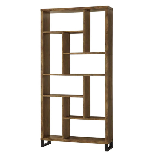 Metal And Wood Modern Style Bookcase With Multiple Shelves | Bookish Nostalgia