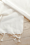 Let's Stay Home Design | Throw Blanket | Picture of the corner of the blanket | Bookish Nostalgia 