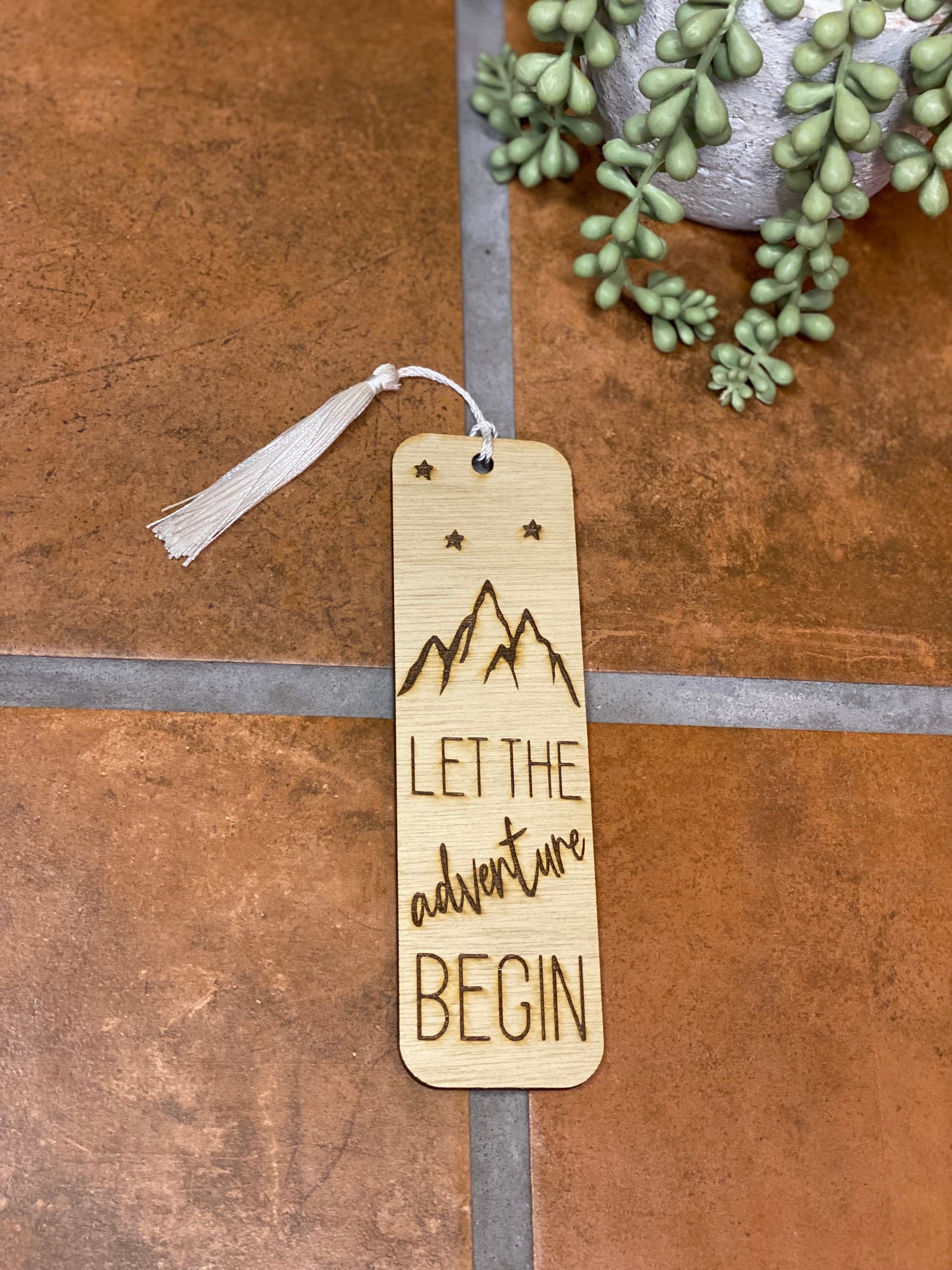 Let The Adventure Begin Design | Wooden Bookmark | Bookish Nostalgia