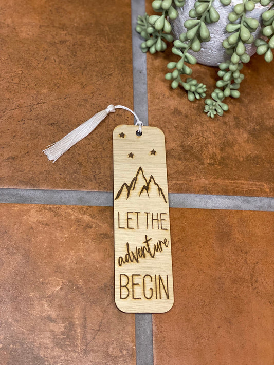 Let The Adventure Begin Design | Wooden Bookmark | Bookish Nostalgia