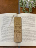 Lost In The Pages Design | Wooden Bookmark | Bookish Nostalgia 