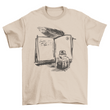 Open Book and Ink Jar Design | T-Shirt | Natural | Bookish Nostalgia