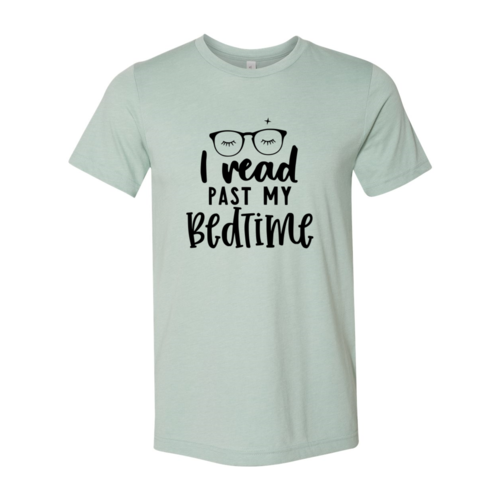 I Read Past My Bedtime Design | T-Shirt | Heather Dusty Blue | Bookish Nostalgia 