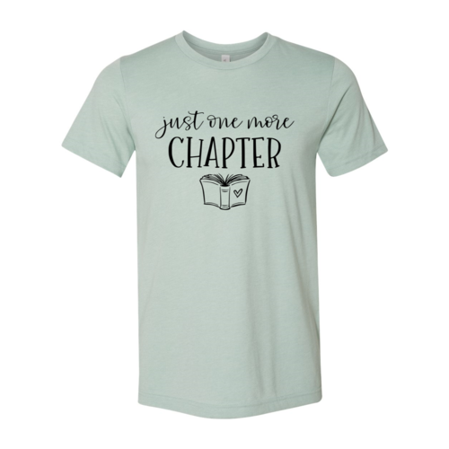 Just One More Chapter Design | T-Shirt | Heather Dusty Blue | Bookish Nostalgia 