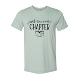 Just One More Chapter Design | T-Shirt | Heather Dusty Blue | Bookish Nostalgia 