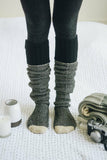 Cozy Ribbed Knit Lounge Socks | Black | Bookish Nostalgia