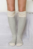 Cozy Ribbed Knit Lounge Socks | Oatmeal | Bookish Nostalgia