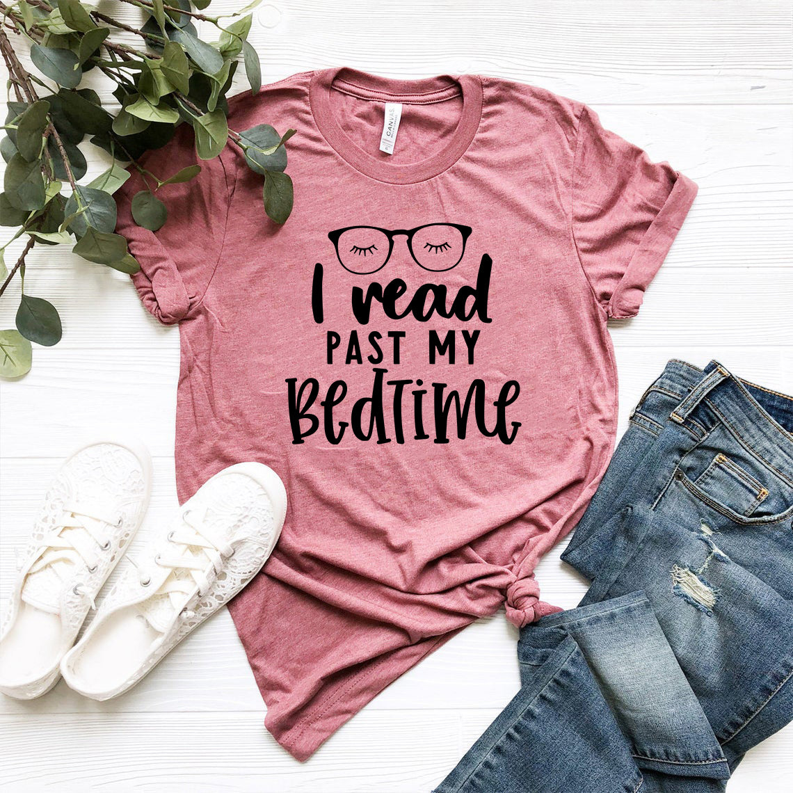 I Read Past My Bedtime Design | T-Shirt | Bookish Nostalgia 