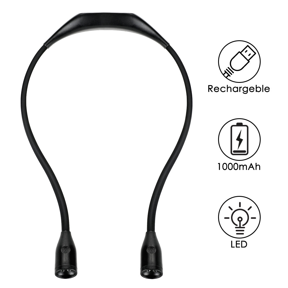 Led Neck Hanging Night Reading Lamp | Features - Rechargeable, 1000mAh, LED | Bookish Nostalgia 