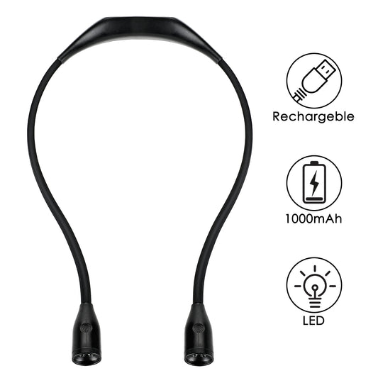 Led Neck Hanging Night Reading Lamp | Features - Rechargeable, 1000mAh, LED | Bookish Nostalgia 