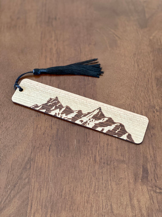Mountain Engraved Design | Wood Bookmark | Bookish Nostalgia