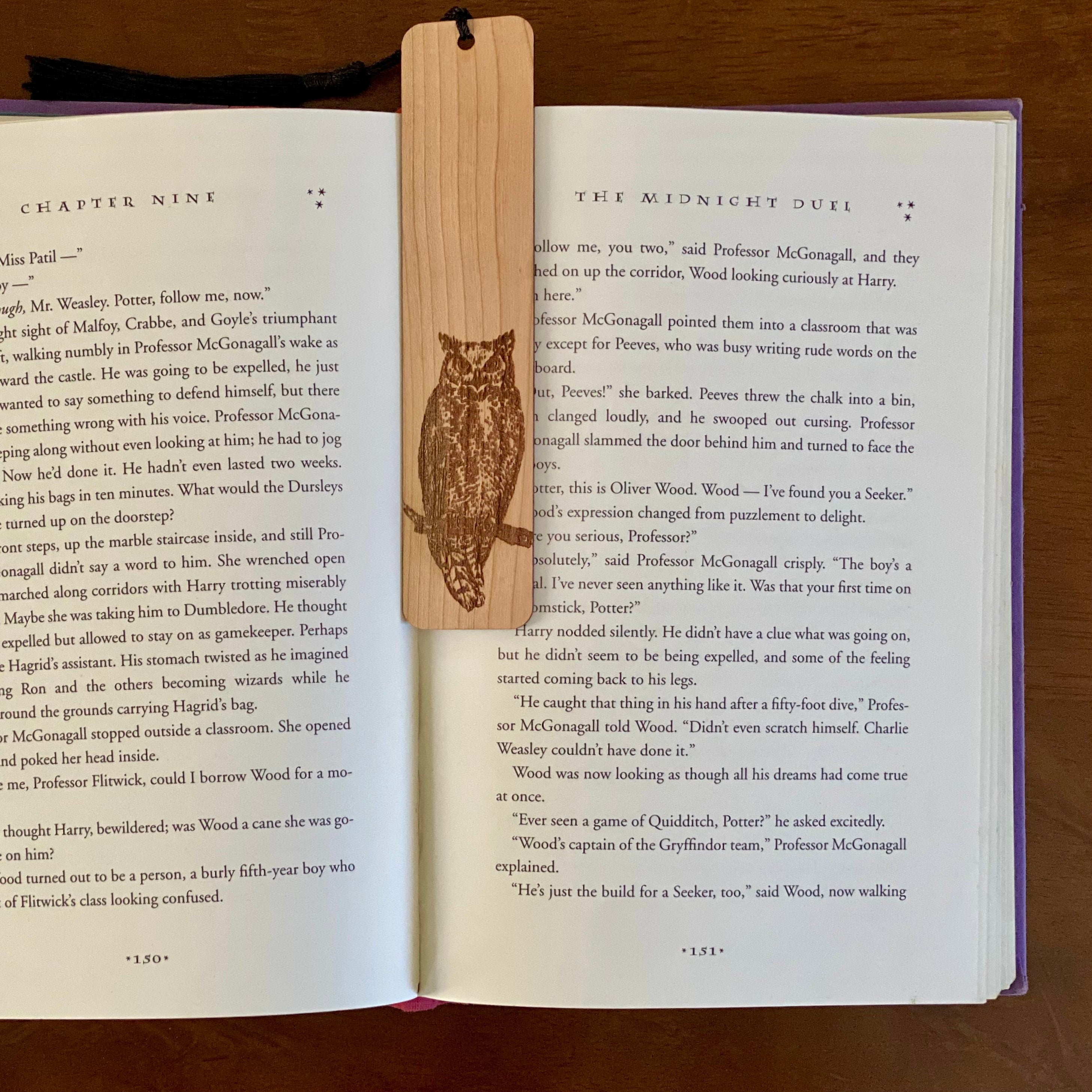 Owl Engraved Design | Wood Bookmark | Bookish Nostalgia