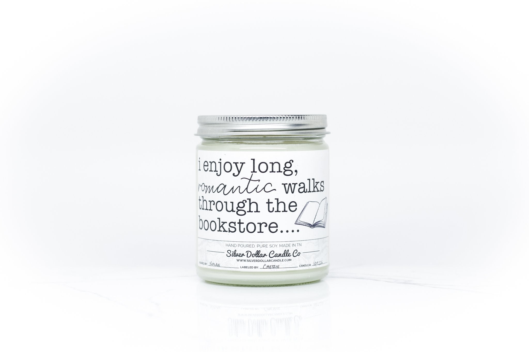 'I Enjoy Long Walks Through The Bookstore' Book Candle | Bookish Nostalgia